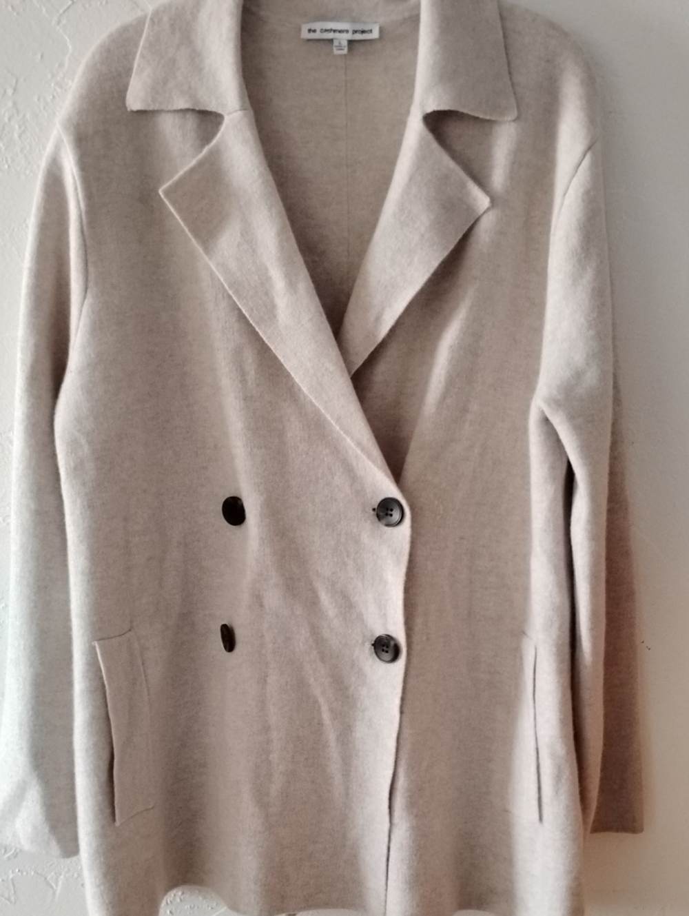 The Cashmere Project Double-Breasted Blater Sweater Coat L Mint